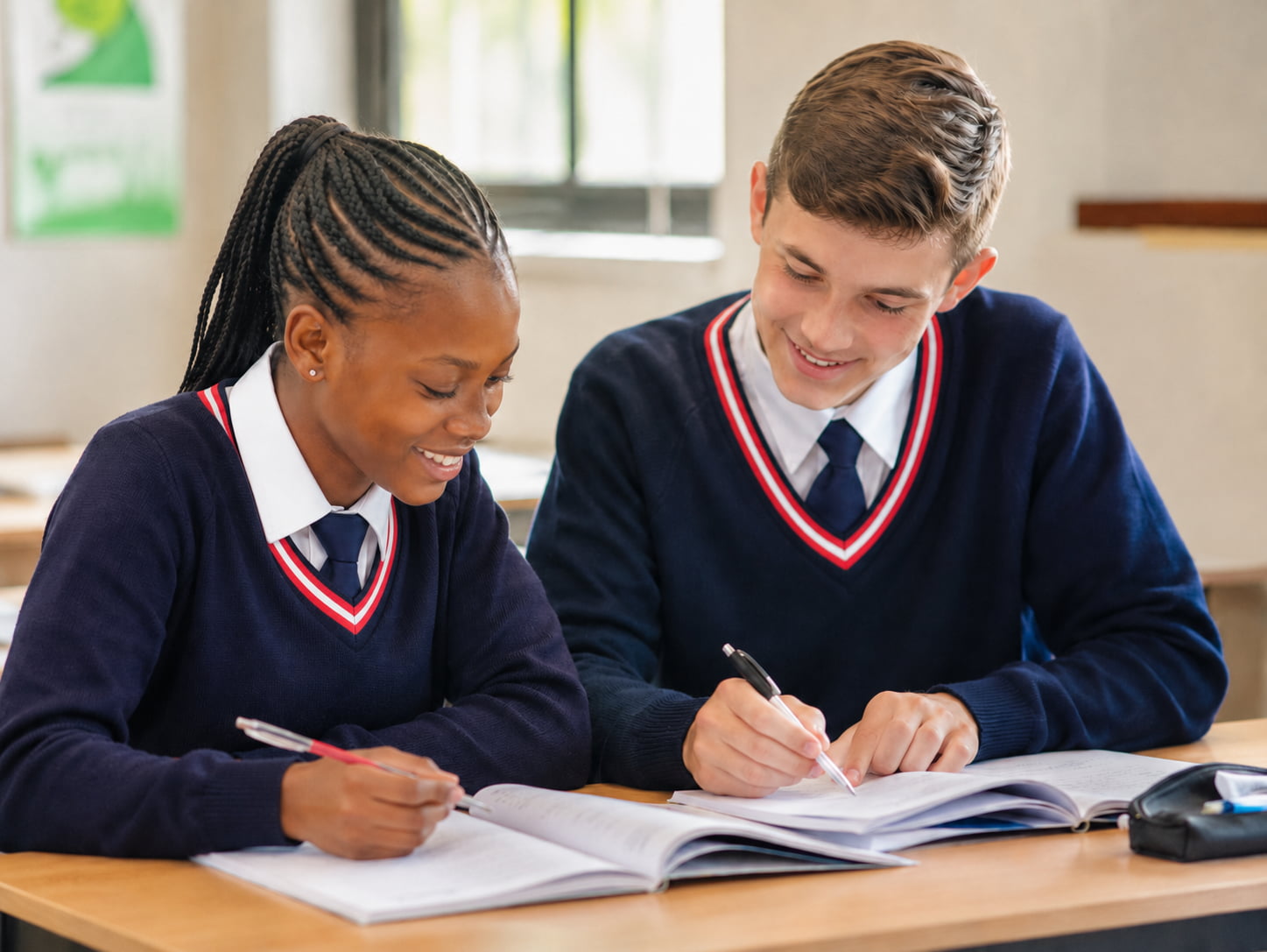 Elevate Christian Academy learners studying together