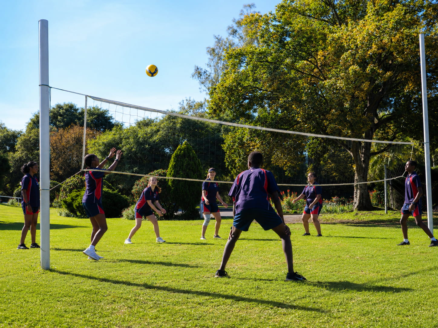 Elevate Christian Academy learners participating in volleyball